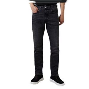 NWT River Island Dean Straight‎ Stretch Jeans in washed black Size 32
